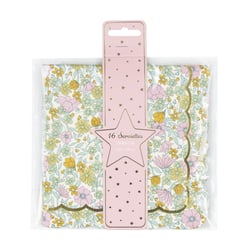 Lot de 16 serviettes festonnées Tim & Puce Factory - Shabby et or - 33 x 33 cm 