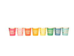Lot de 8 gobelets Tim & Pince Factory - Joyeux Anniversaire - Multicolore - 200 ml