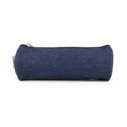 Trousse ronde en toile - 1 compartiment - Denim bleu brut - Cultura