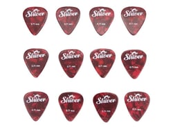 12 médiators celluloïd 0.71 rouge - Shiver