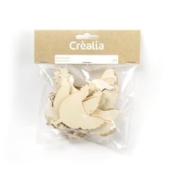 Set de 24 poules de Pâques en bois - Créalia 