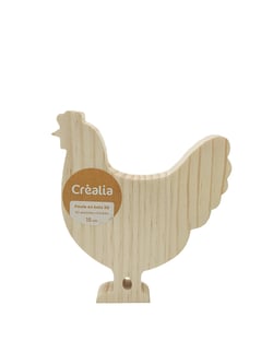 Cocotte de Pâques en bois 3D Hauteur 15 cm - Créalia