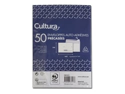 50 enveloppes adhésives - 114x162mm - Précasées - Cultura