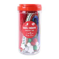 Baril créatif : pompons, fil chenille, feutrine - Créalia