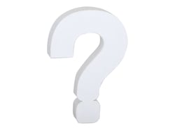 Symbole ? - carton blanc - 20 cm