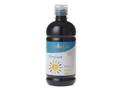 Peinture acrylique brillante - 500 ml - noir