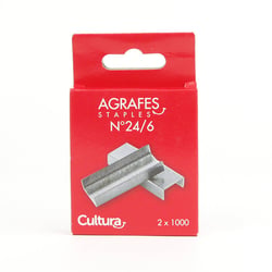 Lot de 2 boites de 1 000 agrafes n°24/6 Cultura