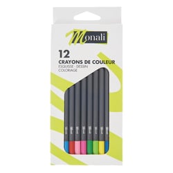 Set de 12 crayons de couleur ronds - Monali