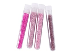 4 tubes de perles de rocaille tons roses - Créalia