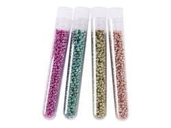 4 tubes de perles de rocaille tons métallisés - Créalia
