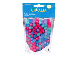 Sachet de perles « rondes » multicolores en plastique - Créalia