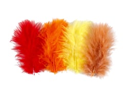 Set de 40 plumes rouges et jaunes - Créalia - 6 à 8 cm