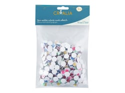 Set 500 yeux mobiles colorés ronds adhésifs 15mm - Créalia