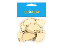 20 nuages en bois 2,5 cm - couleur naturelle - Créalia