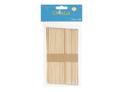 Set de 50 bâtonnets larges bois naturel - Créalia