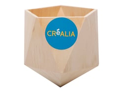 Vide-poche hexagonal à facettes en bois Créalia