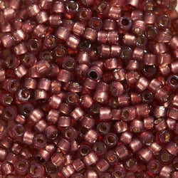 Perles Toho 11/0 - Tube de 3 g - Color PF2113 PF Ceylon Silver Lined rouge - Créalia