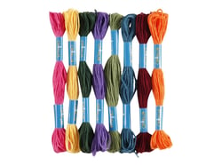 Set 8 fils à broder multicolores couleurs foncées - Créalia