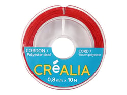Cordon polyester tissé 0,8 mm x 10 m Créalia - Rouge
