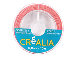 Cordon polyester tissé 0,8 mm x 10 m Créalia - Corail