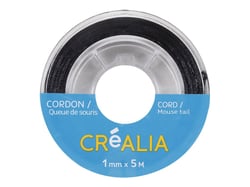 Cordon queue de souris 1 mm x 5 m Créalia - Noir