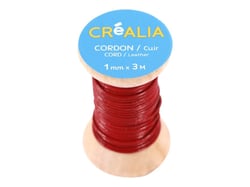 Cordon cuir 1 mm x 3 m Créalia - Rouge