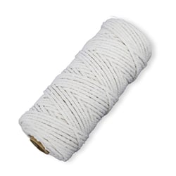 Fil macramé - Blanc - 3 mm x 62 m - Créalia