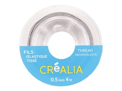 Fil élastique tissé gainé 1 mm x 4 m Créalia - Gris