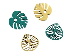 12 accessoires décoratifs en bois peint Motifs Végétaux 3 cm Créalia