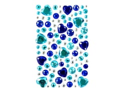 Planche de stickers strass Cœurs Bleus Créalia