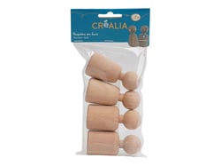 4 poupées bois Créalia