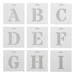 Lot de 26 pochoirs - Lettres en gras - 15 x 15 cm - Créalia