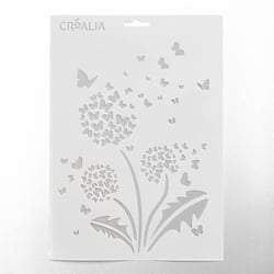 Pochoir A4 - Motifs papillons et fleurs - Créalia
