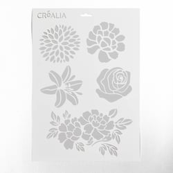Pochoir A3 - Motifs fleurs - Créalia