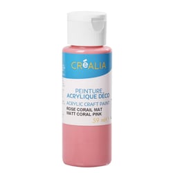 Flacon de peinture acrylique Créalia - 59 ml - rose corail mat