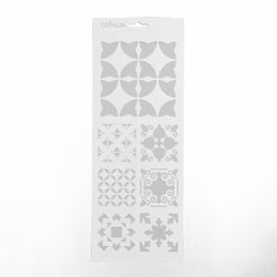 Pochoir 15 x 40 cm - Motifs carreaux de ciment - Créalia