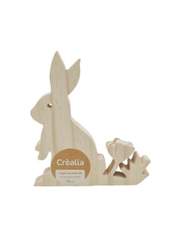 Lapin de paques en bois 3D debout H 15 cm – Créalia