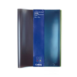 Lot de 4 protège-cahiers - 24 x 32 cm - Assortiment coloré transparent - Cultura