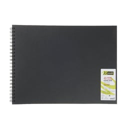 Carnet à dessin 38 x 29 cm - 40 feuilles noires - 190g - Monali