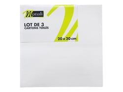 Lot de 3 Cartons toilés blancs Monali - 20 x 20 cm