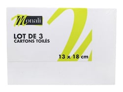 Lot de 3 Cartons toilés 13 x 18 cm blancs - Monali