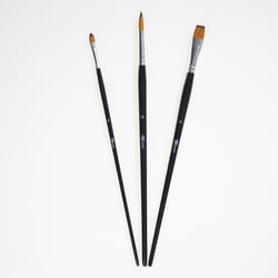 Set de 3 pinceaux synthétiques - manche long - Monali