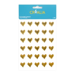 Stickers époxy cœurs dorés – Créalia
