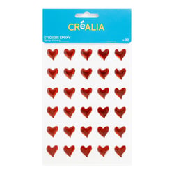 Stickers époxy cœurs rouges – Créalia