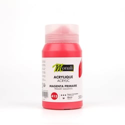 Pot 500 ml de peinture acrylique Monali - Magenta primaire