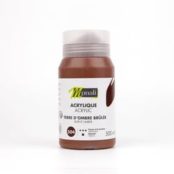 Pot 500 ml de peinture acrylique Monali - Terre d’ombre brûlée