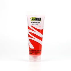 Tube de 120 ml de peinture acrylique Monali - Rouge Cadmium clair