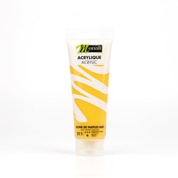 Tube de 120 ml de peinture acrylique Monali - Jaune de Naple