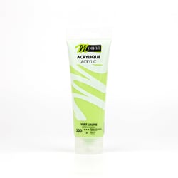 Tube de 120 ml de peinture acrylique Monali - Vert Jaune
