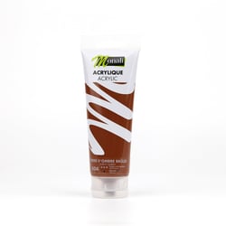 Tube de 120 ml de peinture acrylique Monali - Terre d’ombre brûlée